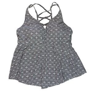 AVA & VIV Flowy Tankini Top w/ Lattice Back